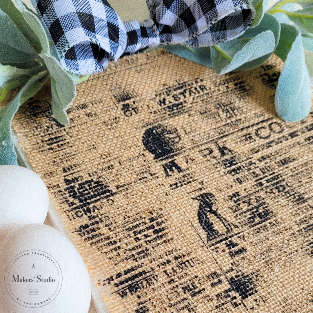 DIY Burlap Fall Decor (With Mesh Stencils)