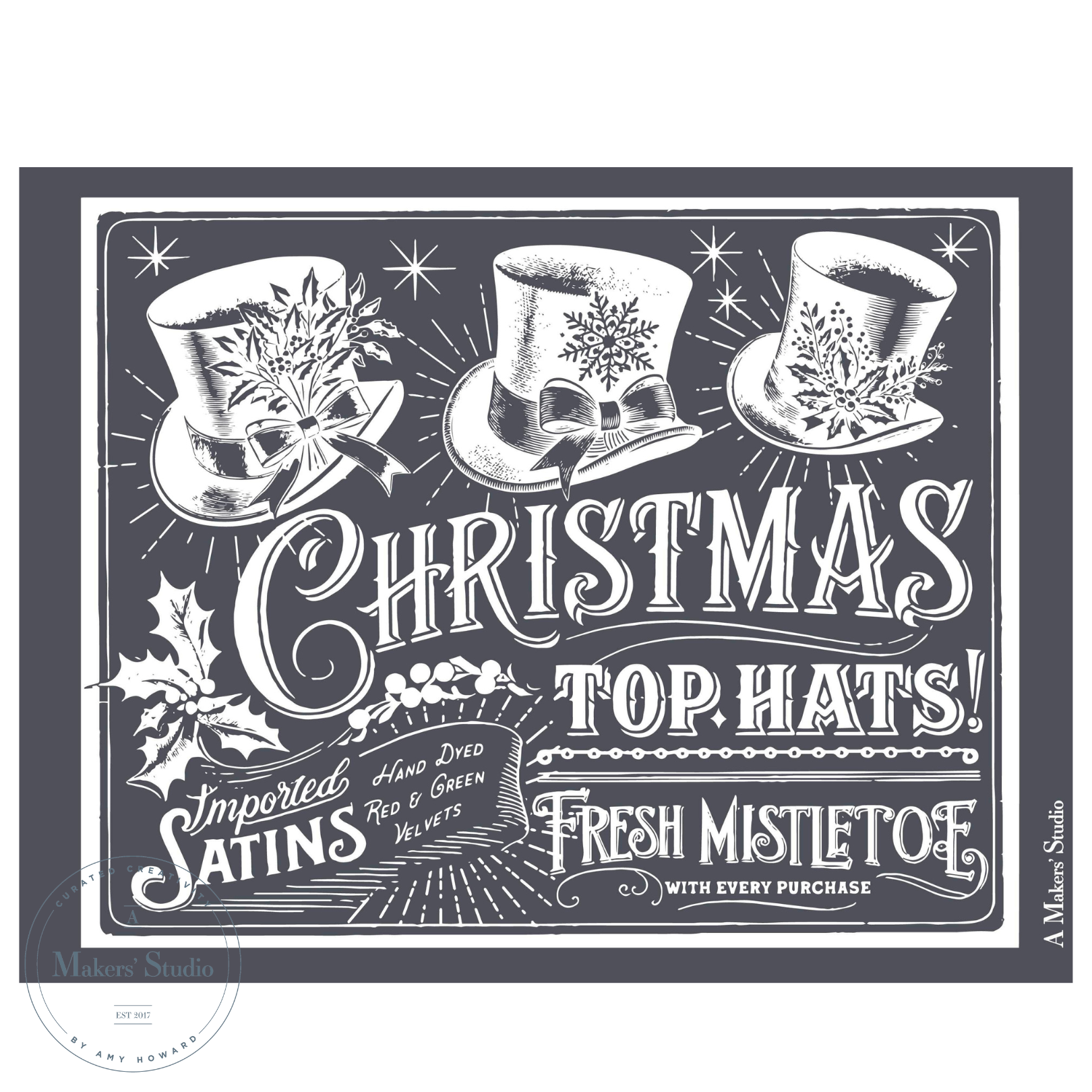 Christmas Top Hats - Mesh Stencil 8.5x11