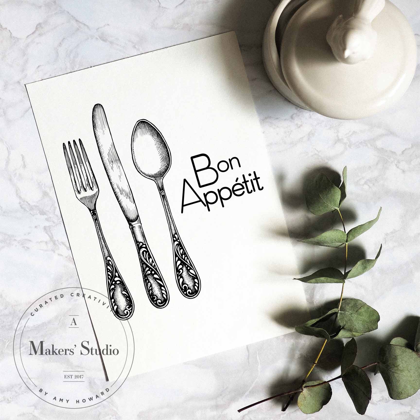 Bon Appetit Julia Child - Mesh Stencil 12x18