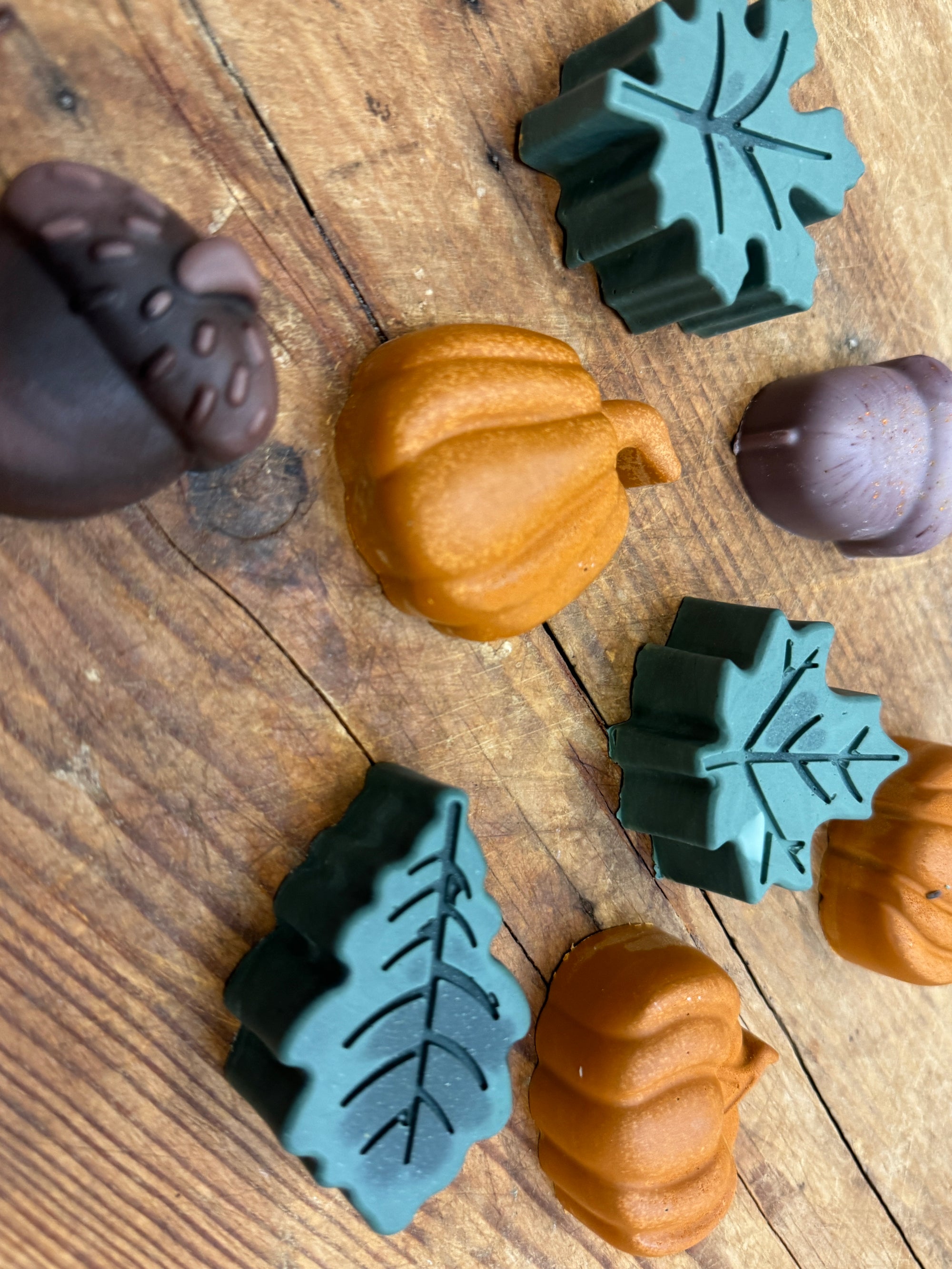 Pumpkin, Acorn and Leaves Silicone Mold (Set of 9)