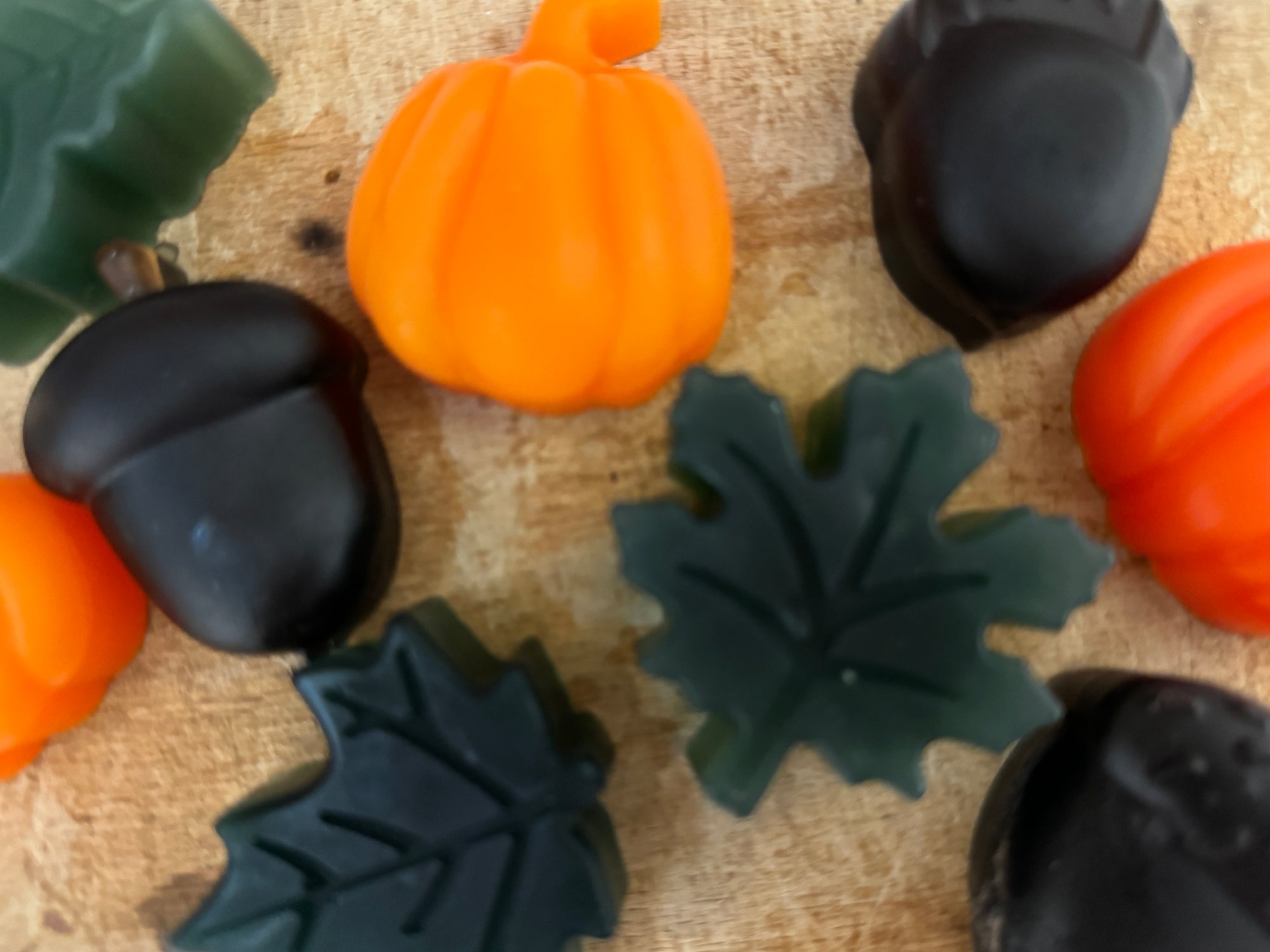 Pumpkin, Acorn and Leaves Silicone Mold (Set of 9)