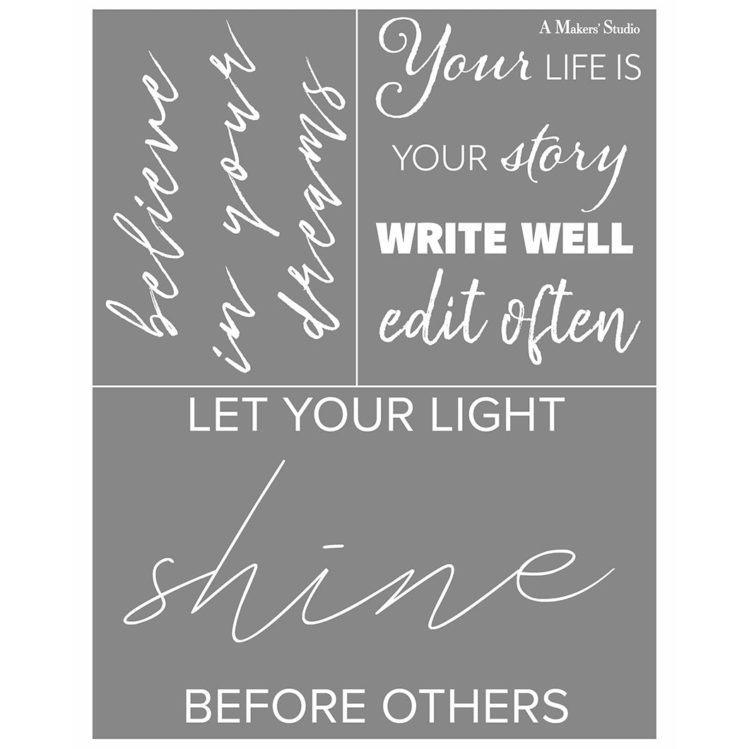 Believe Quotes - Mesh Stencil 8.5x11