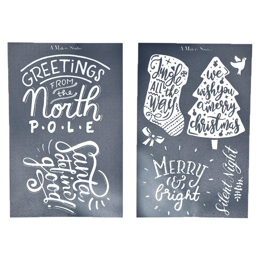 Santa Define Good - Mesh Stencil 2 pack 5.5x8.5