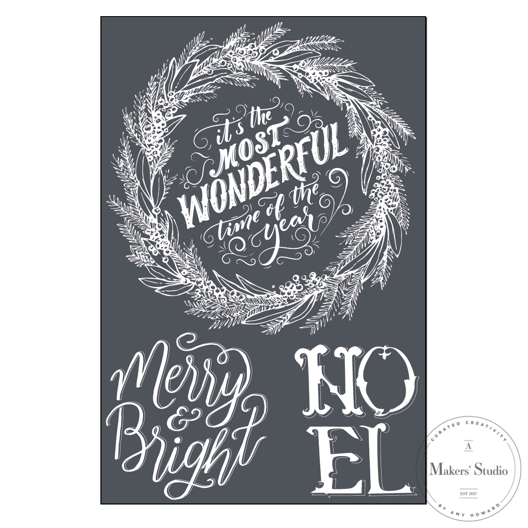 Merry and Bright - Mesh Stencil 12x18