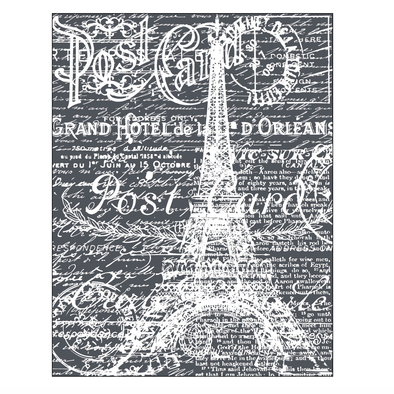 Parisian Post Card - Mesh Stencil 8.5x11