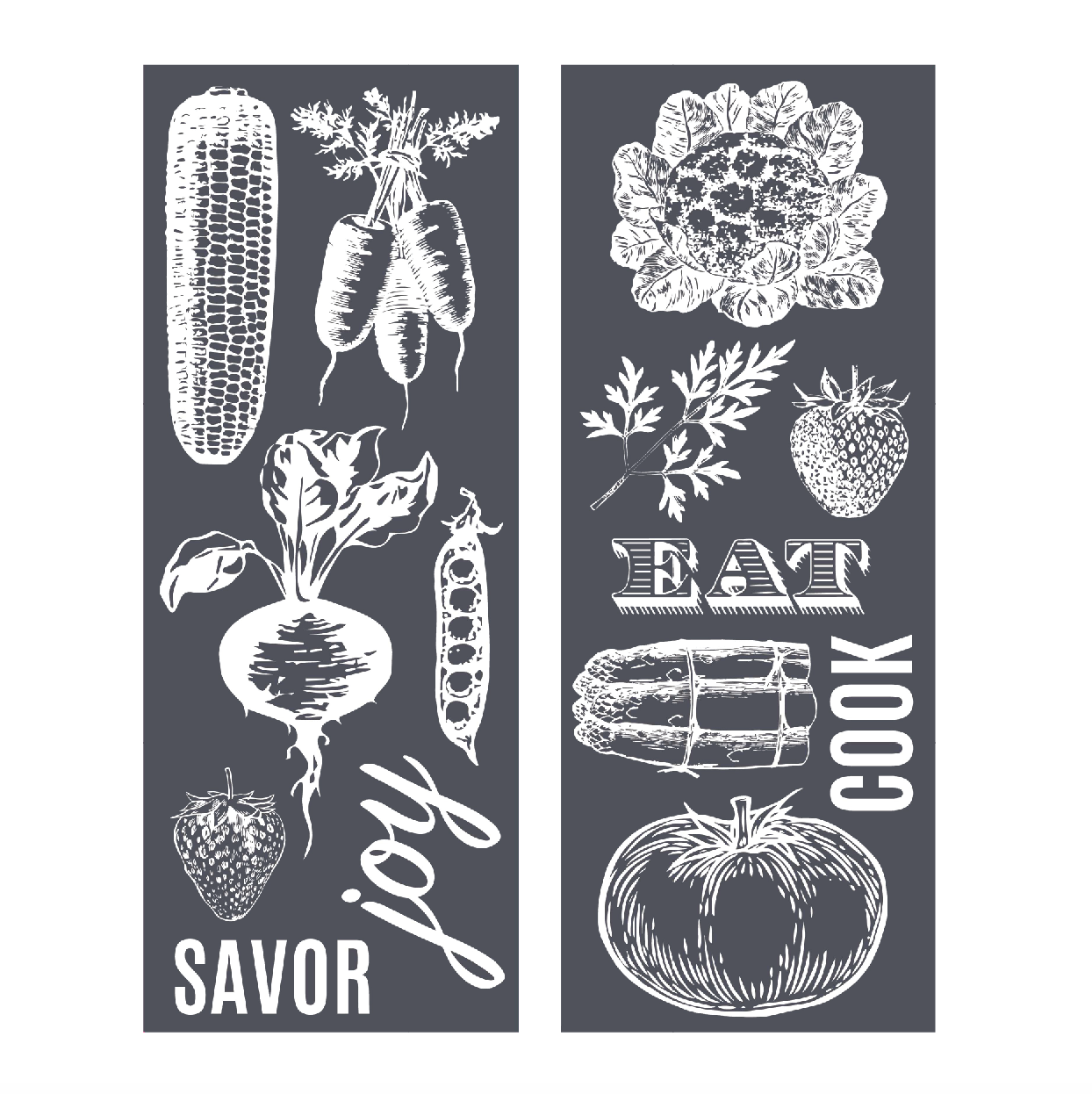 Eat Your Veggies - Mesh Stencil 2 pack 4.25x11