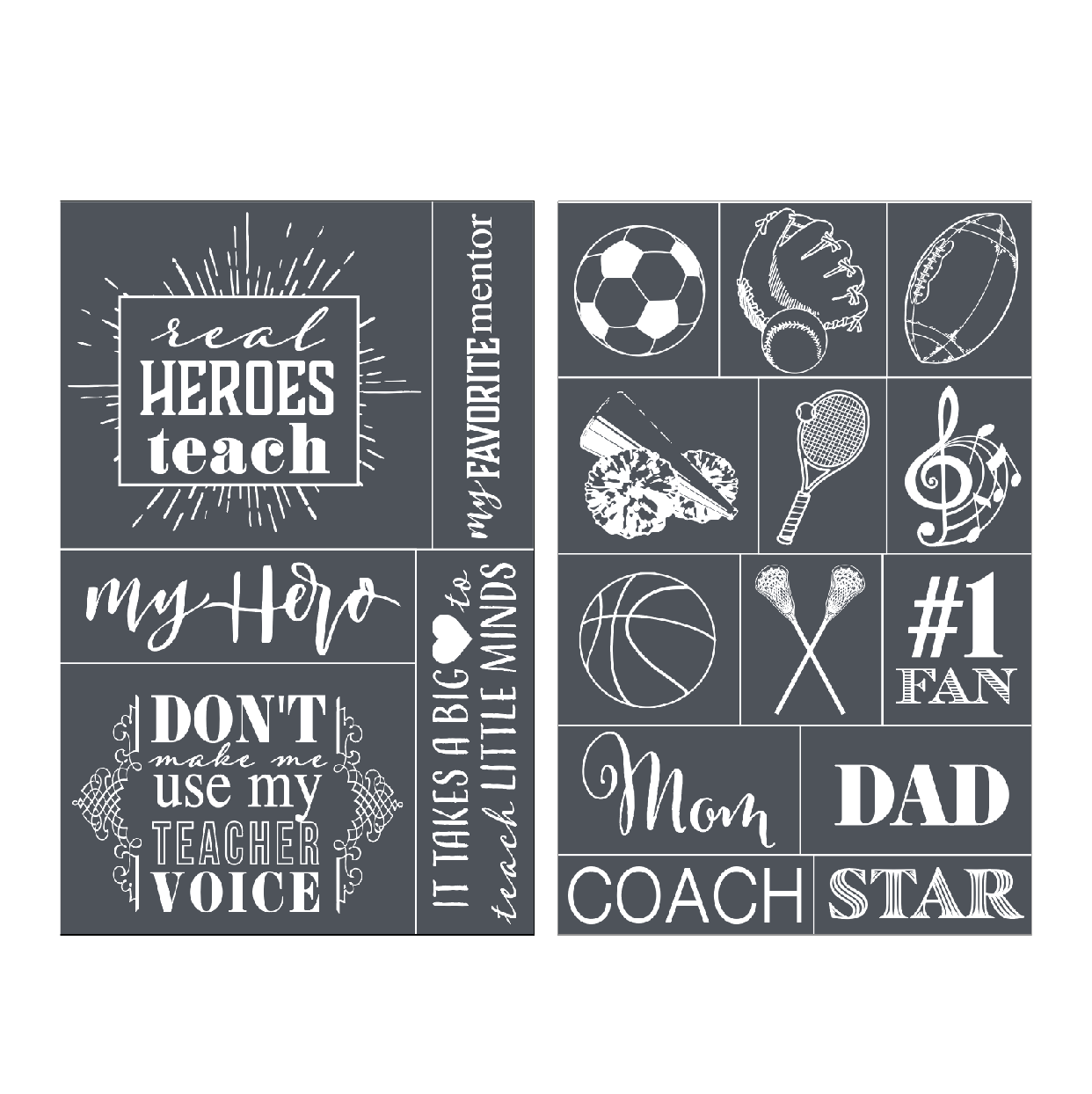 Real Heroes Teach - Mesh Stencil 2 pack 5.5x8.5